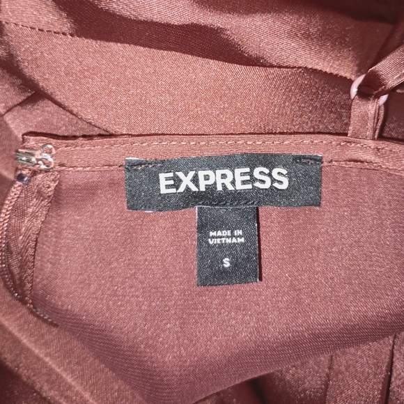 Express Rust colored Belted Long Leg Jumpsuit Jumper. - Picture 7 of 9